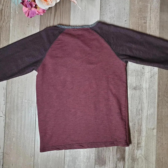 Rustic Blue Boys Long Sleeve Marled Baseball Raglan Henley Tee Size Small - Picture 5 of 15